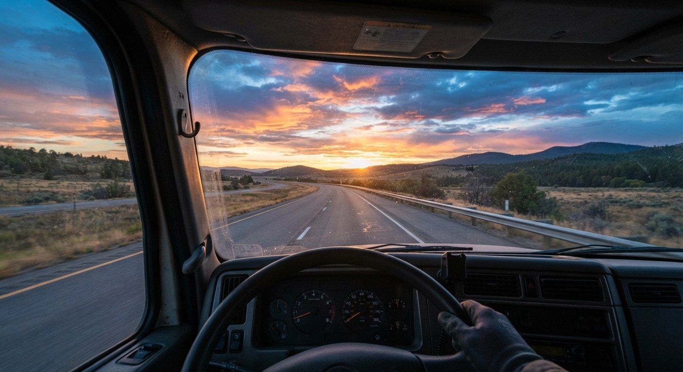 A driver completing an inspection