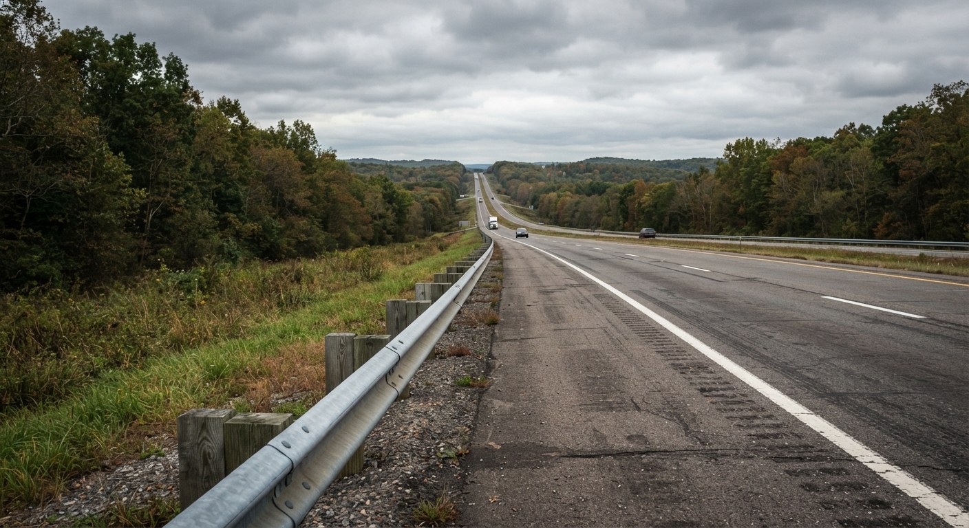 Highway through open country
